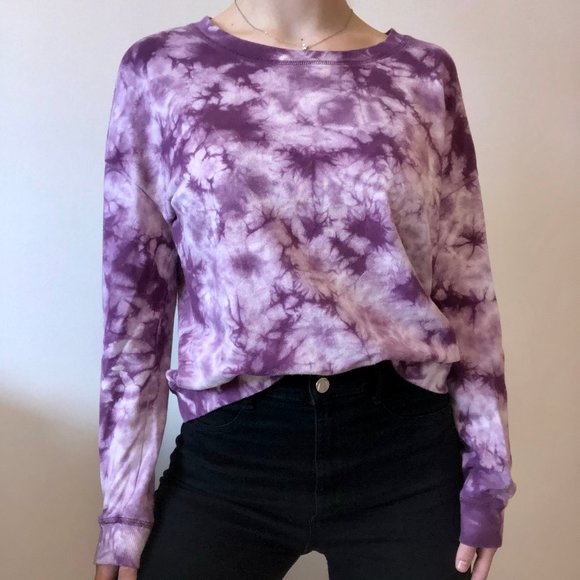 Garage Purple Tie dye crewneck